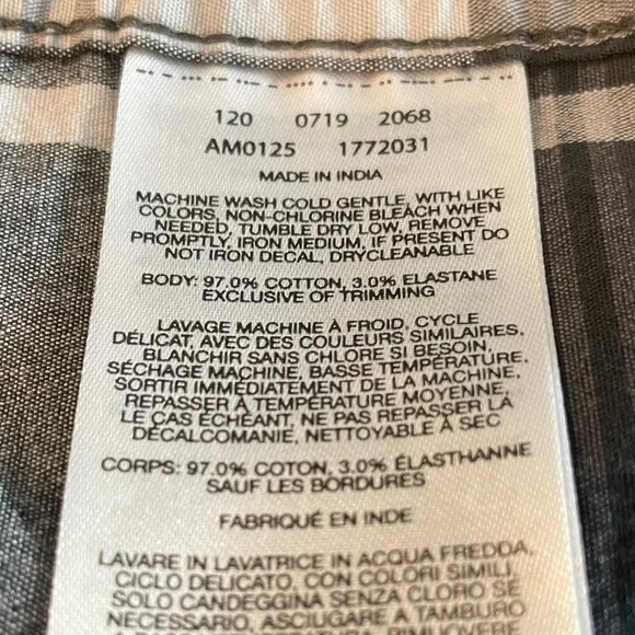 Columbia Short Sleeve Regular Fit Button Down Plaid Cotton Shirt Grey + Wht Sz S - Picture 11 of 12